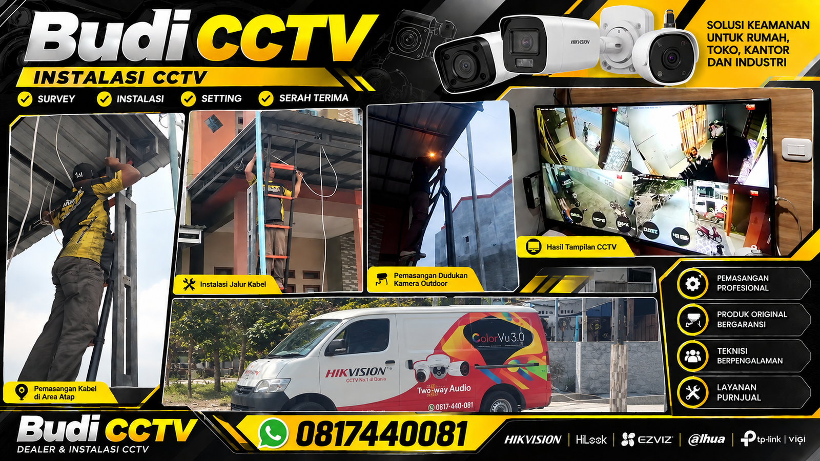Pemasangan CCTV Hikvision Slawi dengan Instalasi Rapi