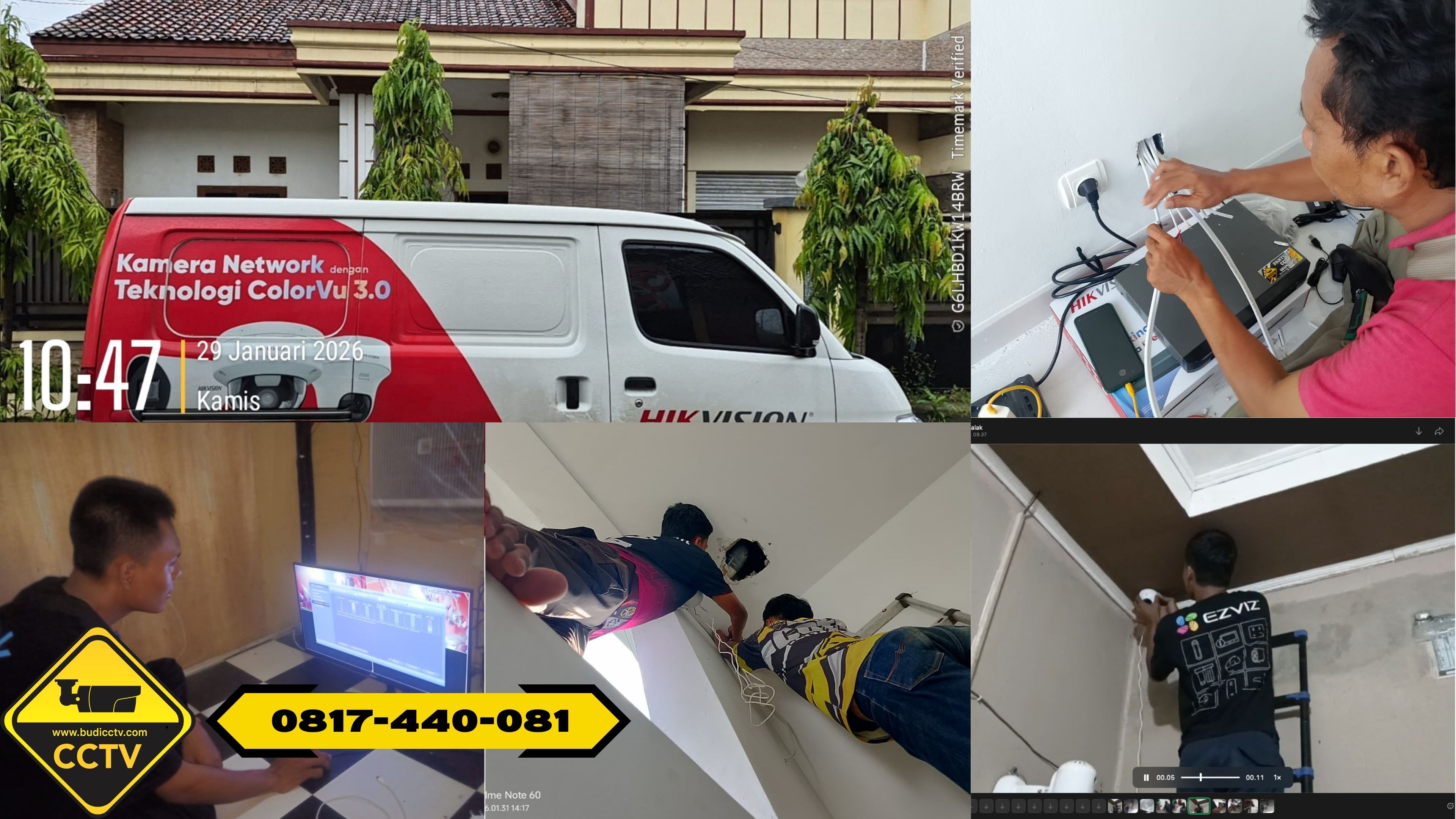 Pemasangan CCTV Hikvision 4 Channel 2MP Smart Hybrid Light + ColorVu Audio + Two Way Audio di Rumah Area Bersoleh