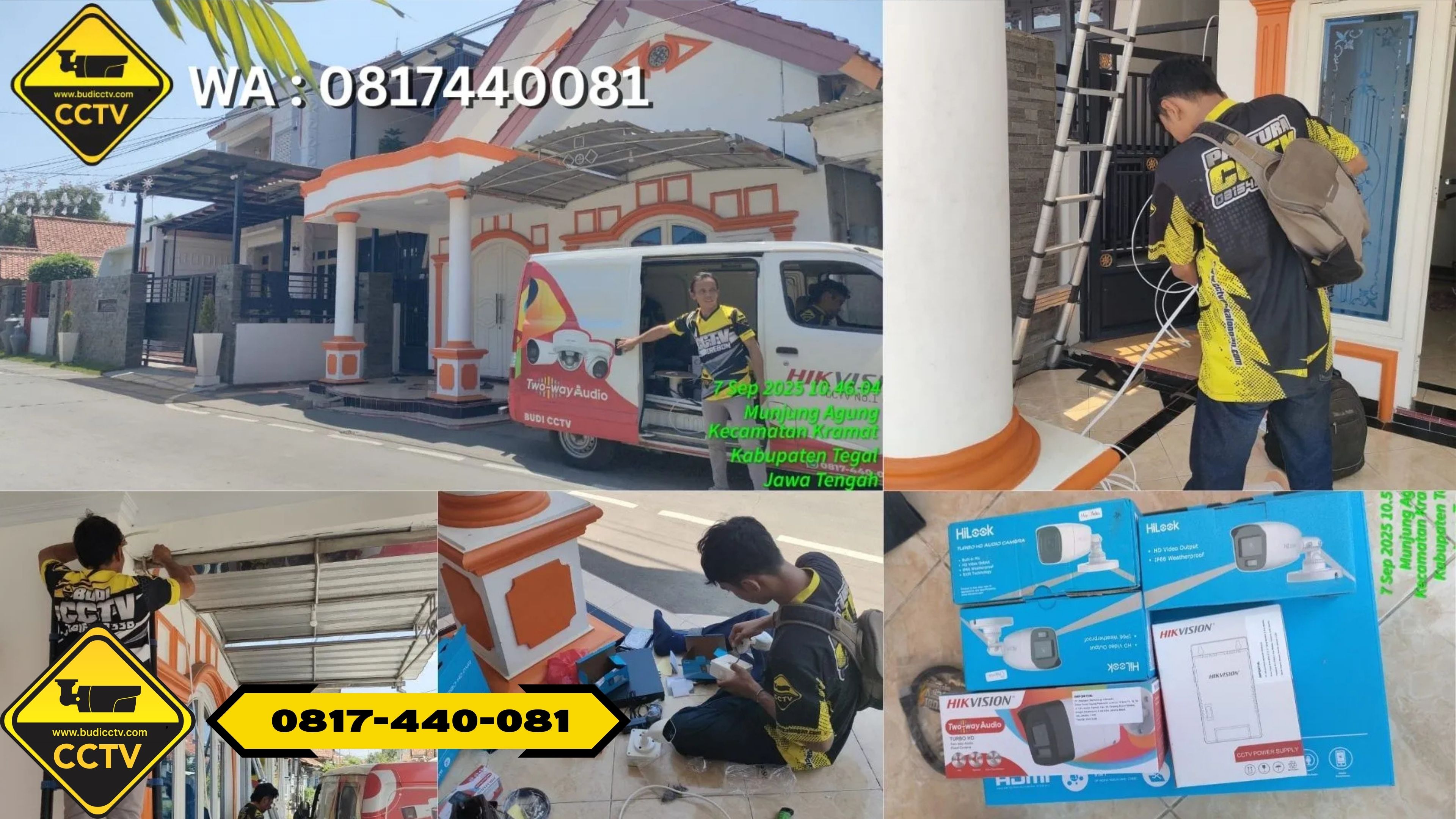 Pemasangan CCTV Hikvision 8 Channel 2MP Infrared Full HD di Rumah Area Slawi