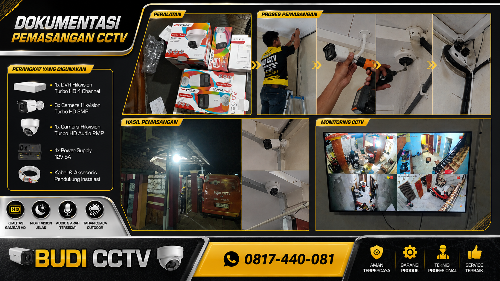 Instalasi CCTV Hikvision Audio Dua Arah di Rumah Slawi