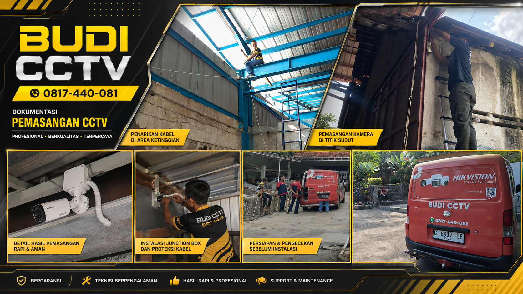 Pemasangan CCTV Hikvision Pabrik Tegal Awasi Operasional