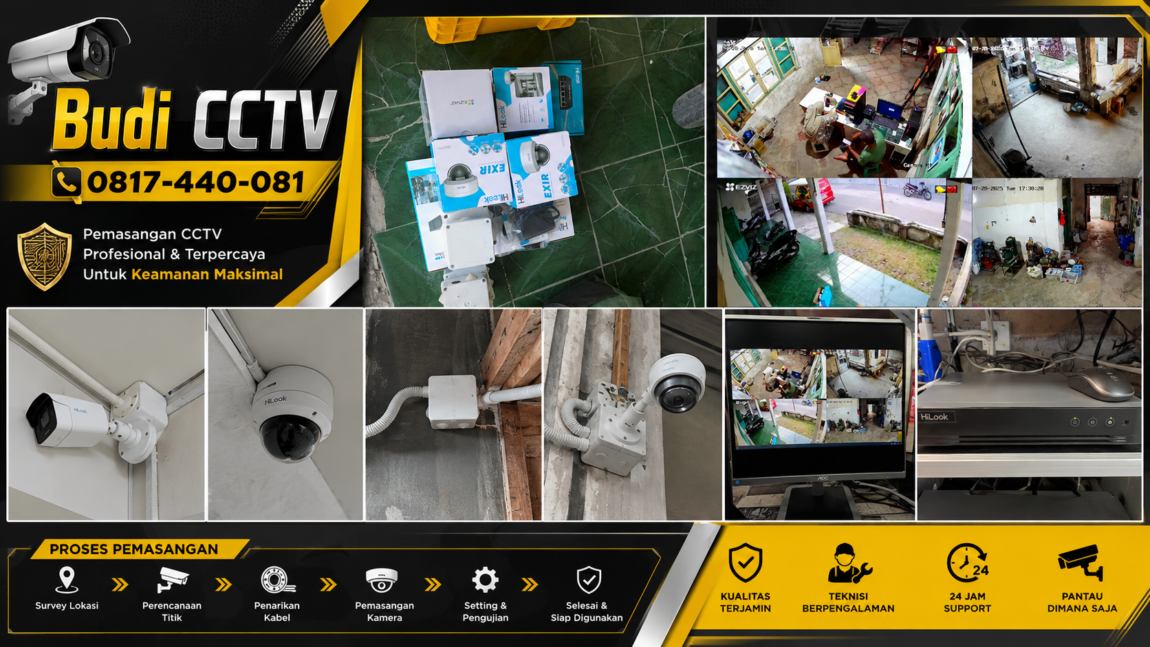 Instalasi CCTV HiLook IP Camera Tegal Sesuai Budget Pelanggan