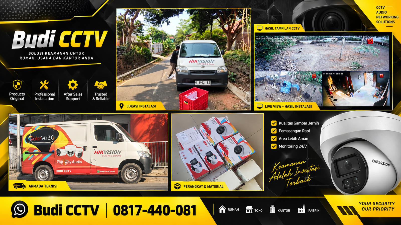 Pemasangan CCTV Hikvision di Slawi, Andalkan Penyimpanan Rekaman yang Aman