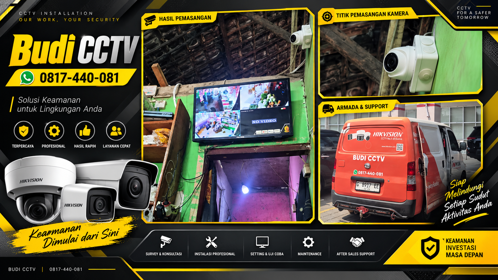 Instalasi CCTV HiLook IP Camera Bergaransi di Toko Sembako Slawi