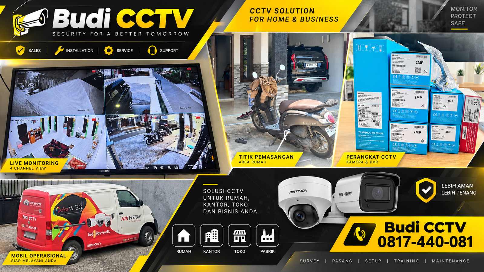 Pemasangan CCTV HiLook di Slawi Sesuai Perkembangan Teknologi Modern