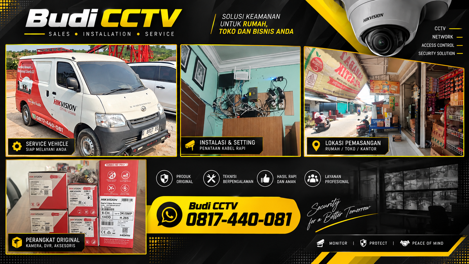 Instalasi CCTV Hikvision di Toko Sembako Slawi