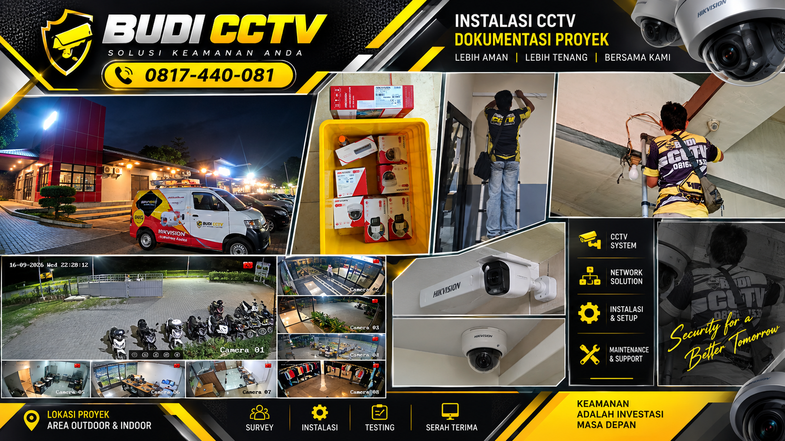 Instalasi CCTV Hikvision Kafe Slawi, Sistem Stabil dan Bebas Gangguan
