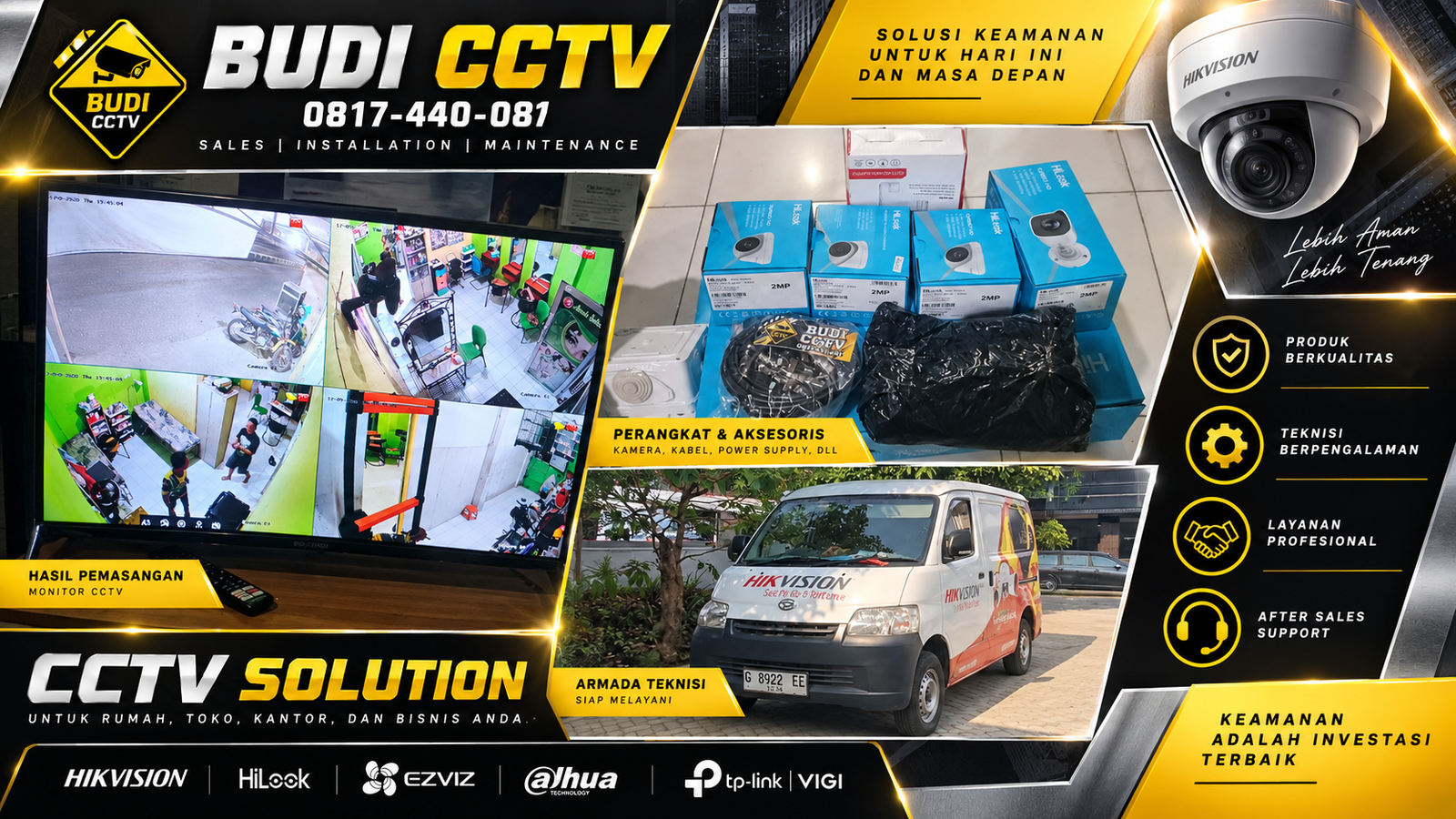 Pemasangan CCTV Hilook di Salon Kecantikan Slawi, Pengawasan Aktif 24 Jam